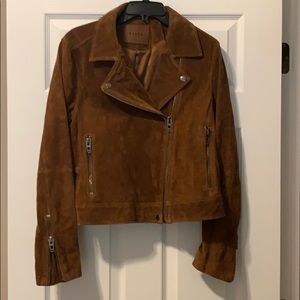 BlankNYC Dark Brown Suede Moto Jacket Sz Large